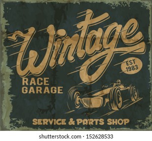 vector vintage race poster.