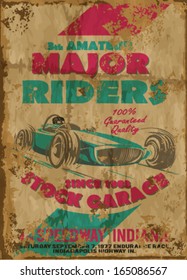 vector vintage race poster.