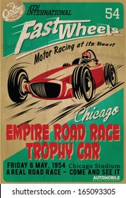 Vector Vintage Race Poster.