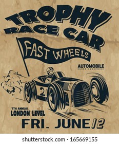 Vector Vintage Race Poster.