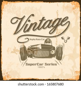 vector vintage race poster.