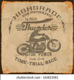 vector vintage race poster.