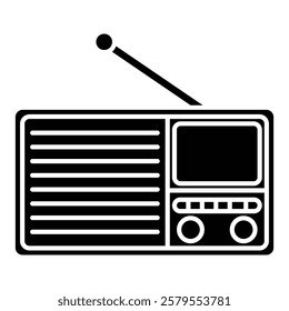 Vector Vintage radio, Music, News, Entertainment equipment concept. Eps 10 Vector.