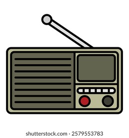 Vector Vintage radio, Music, News, Entertainment equipment concept. Eps 10 Vector.