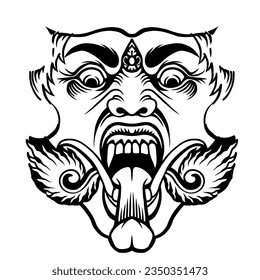 vector vintage rangda illustration design