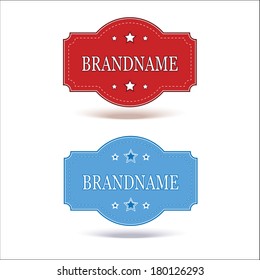 Vector vintage red and blue labels