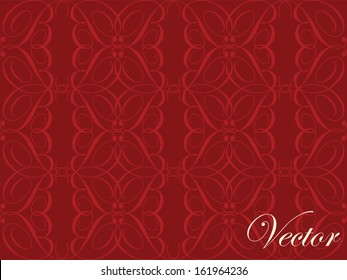Vector vintage red seamless textile or paper ornament pattern wallpaper background,for Christmas,holiday,retro,decoration,old,floral,fabric,decorative,antique,Victorian,textured,luxury baroque or tile