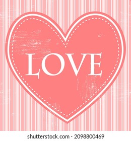 Vector vintage de fondo retro con corazón. Plantilla para invitaciones de boda, tarjeta de saludo de San Valentín, etiqueta, portada, ilustración vectorial.