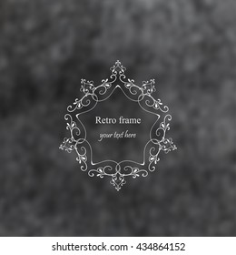 Vector vintage retro decorative frame template on blur background