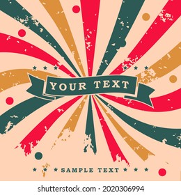 Vintage-Retro-Design-Hintergrund mit Twist-Muster, Kornstruktureffekt und Textprobe