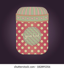 Vector vintage retro jar with sticker