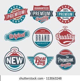 Vector vintage retro label and badge set