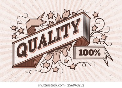 Vector vintage retro ribbon label illustration