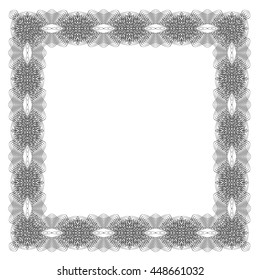 Vector Vintage Retro Square Frame Isolated on White Background