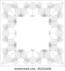 Vector Vintage Retro Square Frame Isolated on White Background