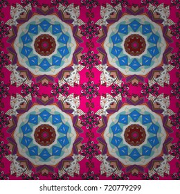 Vector. Vintage retro style. Cute floral pattern with buds flowers. For print on fabric, textiles, wallpaper. Vector illustration. Seamless background.
