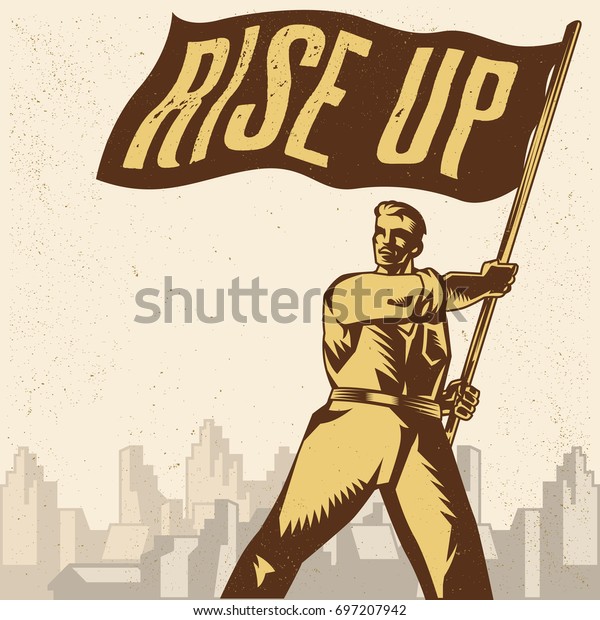 Vector Vintage Revolution Poster Isolated Artwork Stock Vector (Royalty Free) 697207942