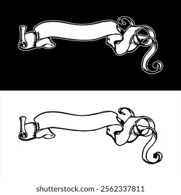 vector vintage ribbon abstract themed tattoo