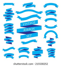 Vector vintage ribbons set