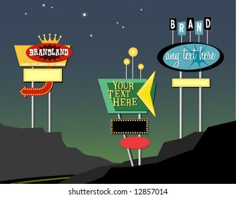 vector vintage roadside signs