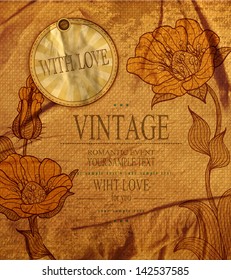 fondo vectorial vintage romántico con flores