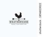 Vector of vintage rooster weathervane logo illustration design