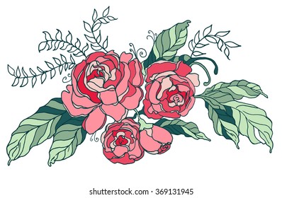 Vector vintage round frame with flowers. Floral wreath. Fit for wedding card, invitation, greetings.