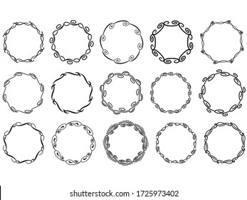 Vector vintage round frames set