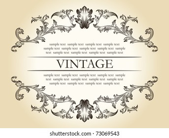 Vector vintage royal retro frame ornament decor text illustration