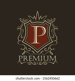 Vector vintage royal shields. Antique heraldry. Decorative decoration. Luxury frame.