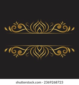 Vector vintage royal title border or text frame ornament elements, Luxury vintage Border wedding invitation card