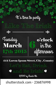 Vector of  vintage Saint Patricks Day invitation card design template