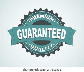 Vector vintage sale label and ribbon Premium quality guaranteed illustration