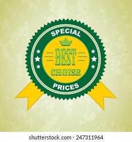 Vector vintage sale label and ribbon Best choise special prices illustration