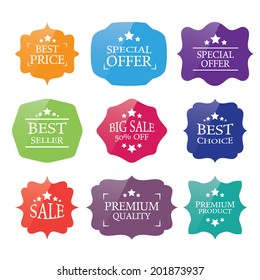 Vector vintage sale label set design elements