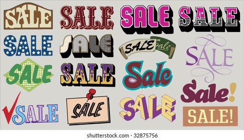 Vector vintage SALE labels