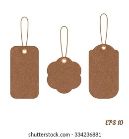 Vector vintage sale tags from grunge cardboard. Element for your designs, projects, promotional sales and other your projects. Just write your text.