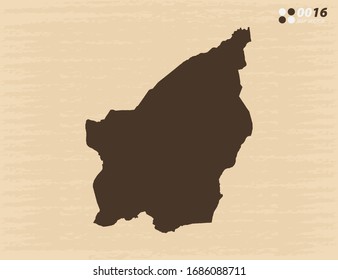 Vector vintage of San Marino map on old paper background.