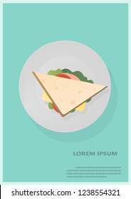 Vector  vintage sandwiches poster design. 