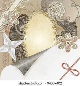 vector vintage scrap template design, clipping mask.
