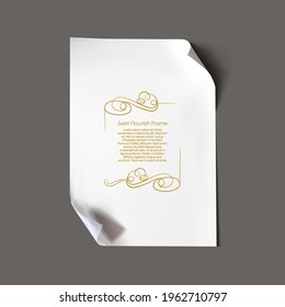 Vector Vintage Scroll Isolated on Gray Background with Filigree Swirled Frame.
