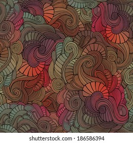 Vector vintage seamless abstract floral pattern. Endless background.