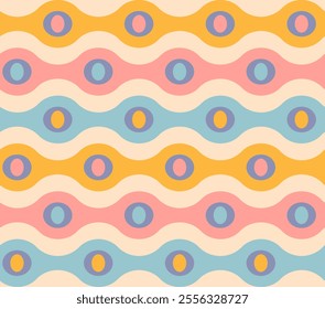 Vector vintage seamless abstract pattern. Vector pattern for holidays in retro style. Retro abstract texture.