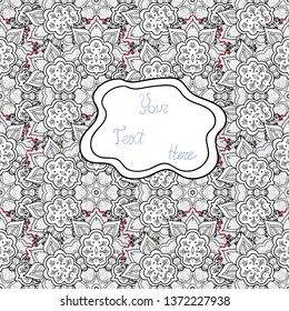 Vector. Vintage. Seamless Doodles gray, black and white on colors. Stylish fabric pattern.