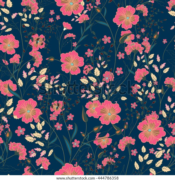 Vector Vintage Seamless Floral Pattern Herbs Stock Vector Royalty