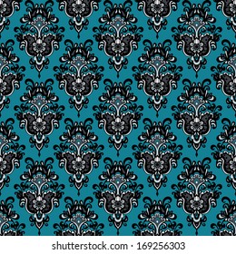Vector vintage seamless flower damask background