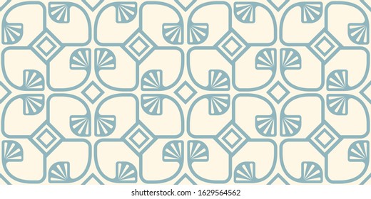 Vector vintage seamless pattern in art deco style. Retro seamless floral pattern with abstract geometric plants.