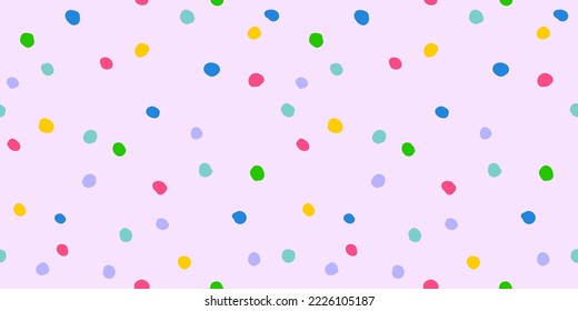 Vector vintage seamless pattern for Christmas with colorful snowflakes. Retro funny pattern for holidays with snow. Colorful dots.