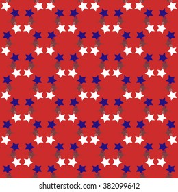 Vector vintage seamless pattern with colorful stars. Can be used for, wallpaper, pattern fills, web page background, surface textures.