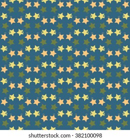 Vector vintage seamless pattern with colorful stars. Can be used for, wallpaper, pattern fills, web page background, surface textures.